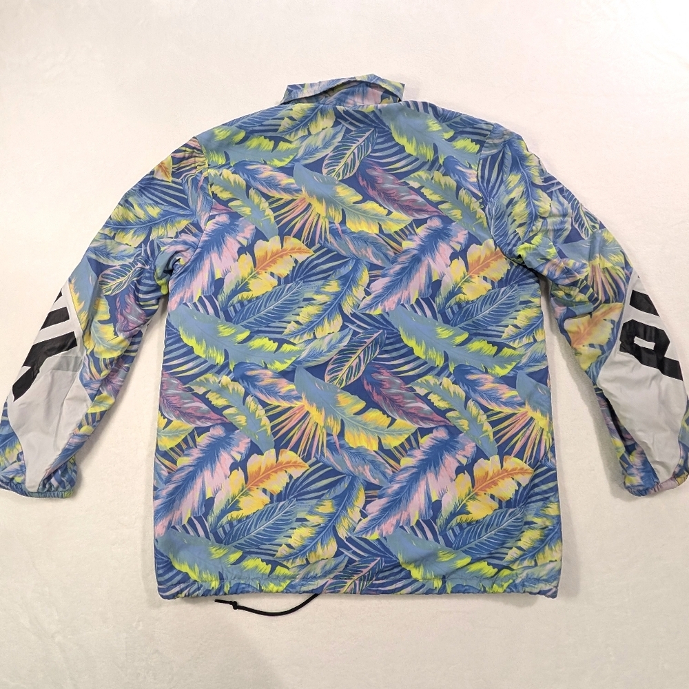 PINK Victoria Secret Tropical Floral Sherpa Lined Coaches Jacket Medium - Picture 2 of 8